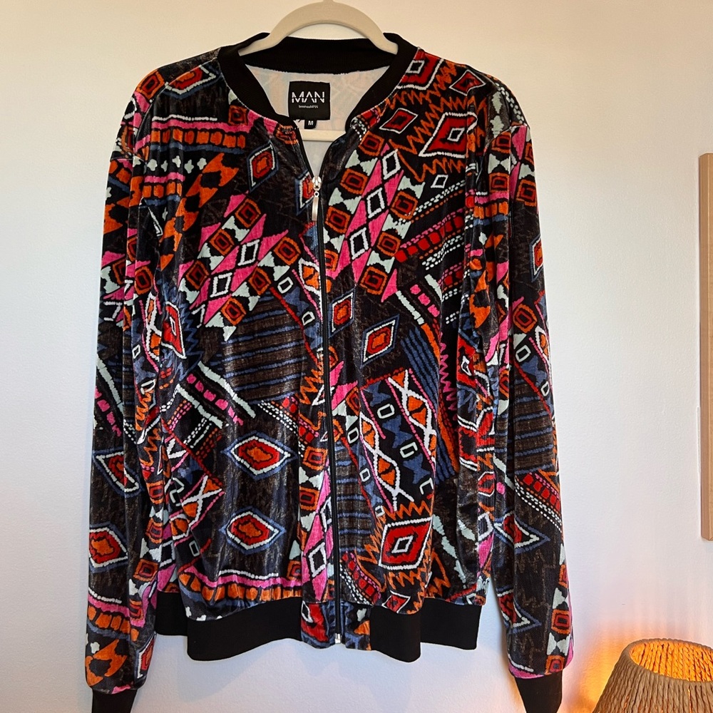 Boohoo men colorful pattern jacket